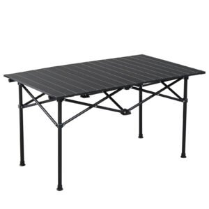 120cm Portable Carbon Steel Camping Table Outdoor Folding Camping Table Portable Ultralight Camping Table Roll-Up Camping Table Folding