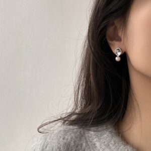 Pearl Geometric Stud Earrings For Women