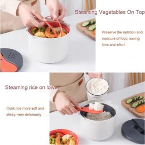 Microwave Rice Cooker, 2L Microwave Rice Pasta Cooker With Strainer Steamer