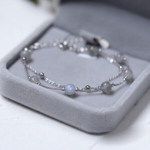 Natural Double-Layer Moonstone Bracelet For Women