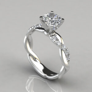 New 18K Rose Gold Plated Two-Tone Princess Cut Ring, Engagement Band