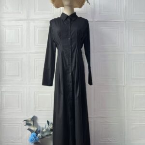 Retro Elegant Long-Sleeve Shirt Dress Long Dress