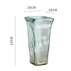 Wavy-mouth Glass Vase With And Lilies Arranged As An Floral Display