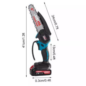 2 Battery 4000W Mini Chainsaw Cordless 6-8in Electric One-Hand Saw Wood Cutter