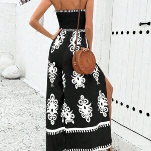 Sleeveless Dress In A Palace Style, Suitable For Women Throughout The Year, Featuring A Slim And Elongated Silhouette, Designed To Accentuate The Chest And Cinch The Waist, Made From Soft, Sun-Protect