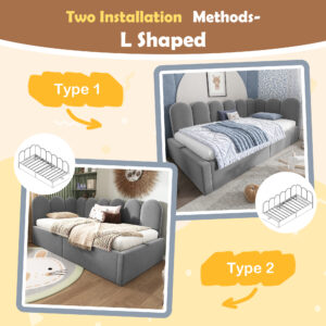 Upholstered Bed Daybed With Storage, 3FT Single Sofa Bed 90 X 190 Cm, Daybed With Hydraulic Storage, Bed Frame With Metal Slatted Frame, Velvet, Grey No Mattress