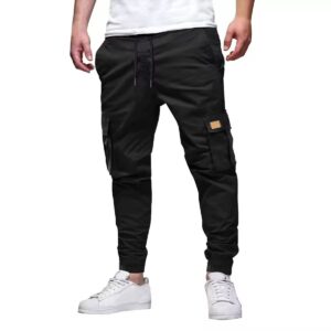 Mens Casual Sports Sweatpants With Drawstring Elastic Waist