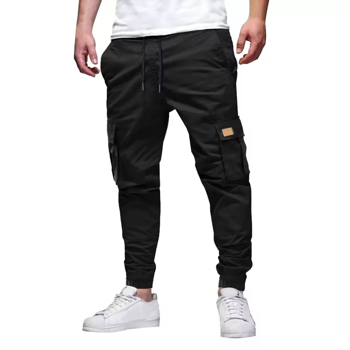Mens Casual Sports Sweatpants With Drawstring Elastic Waist