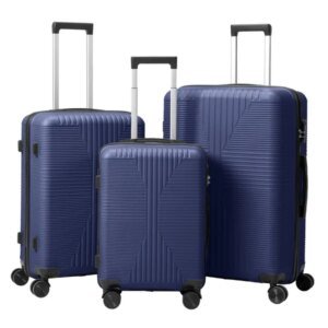 Non-TSA Customs Lock 3-in-1 PP Trolley Case, 20in, 24in, 28in, PP, Navy Blue