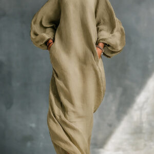 Long-sleeve Off-shoulder Midi Dress Mid-waist Pullover Style