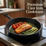 3pcs Pre-Seasoned Cast Iron Skillet Grill Pan With Handle For Grill, BBQ,Kitchen And Camping Cookware