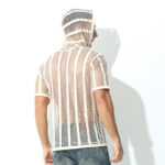 Men's Mesh-Patterned Sports T-Shirt Hoodie