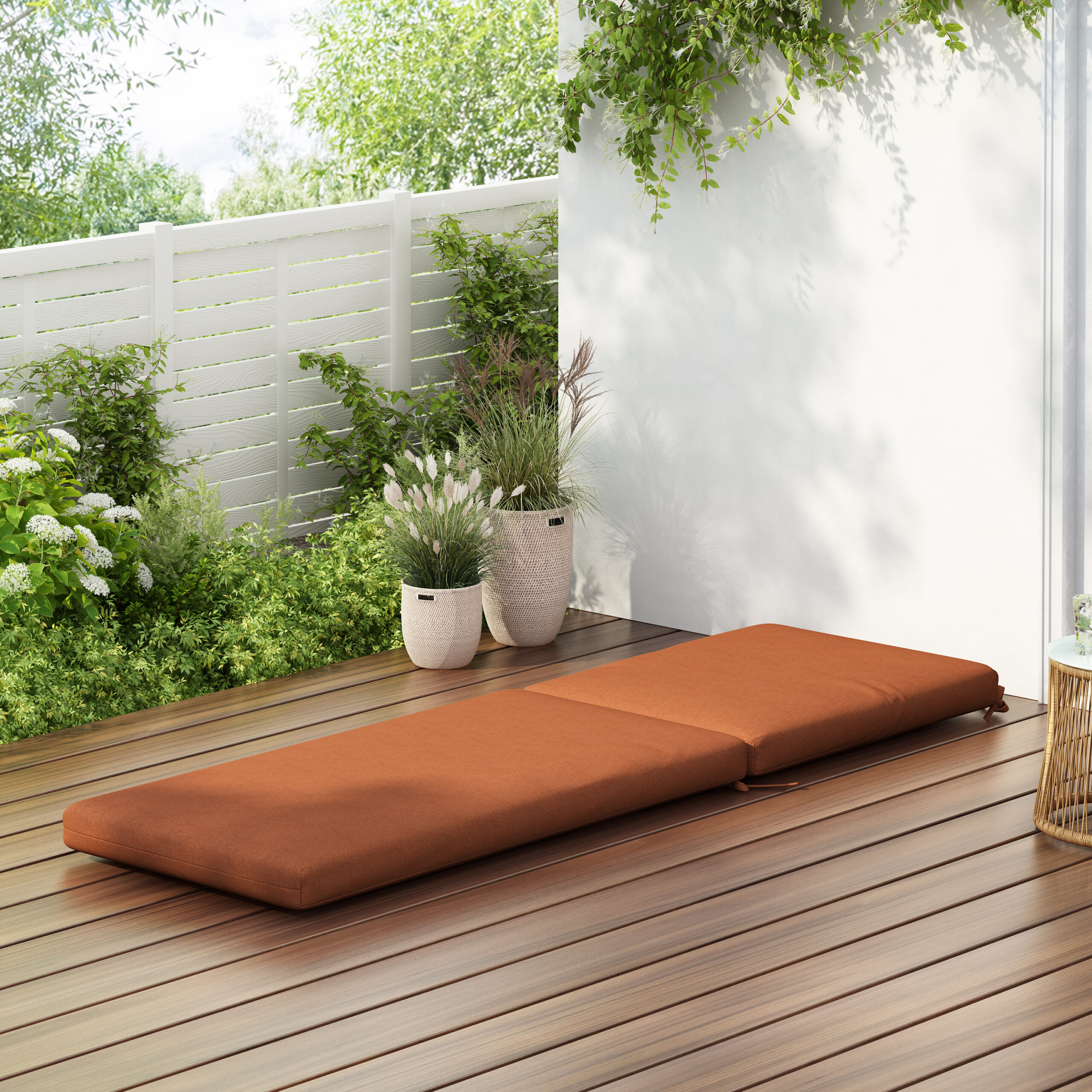 Noah Outdoor Chaise Lounge Cushion Orange - Image 3
