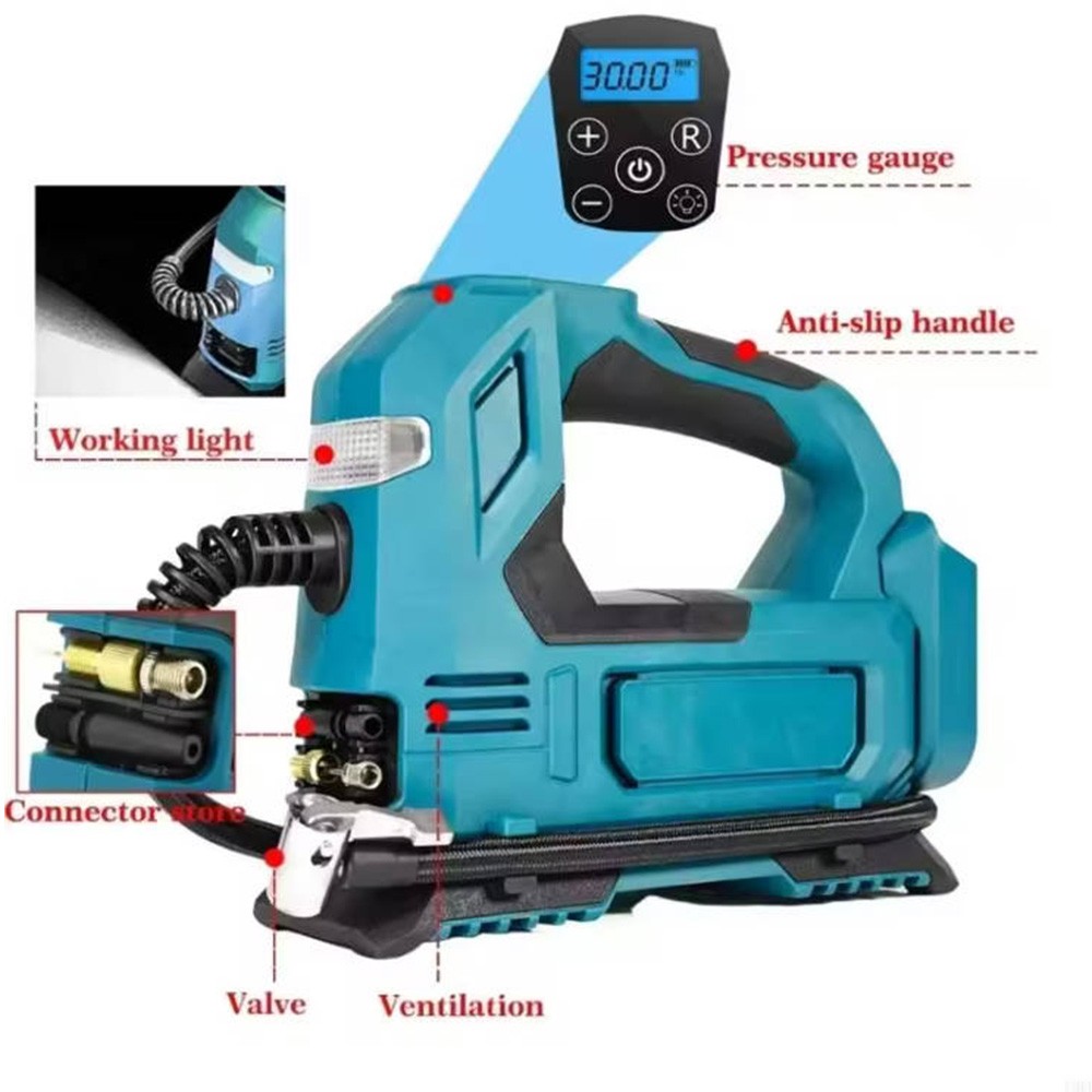 Support Pan European:For Makita Battery 25-Cylinder Cordless Air Compressor Electric Tire Inflator - Image 5