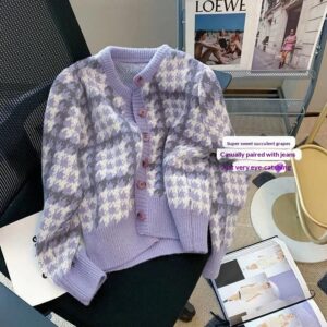 Japanese-style Short AutumnWinter Loose Outerwear Lazy-Style Cardigan Thickened Coat Womens Sweater