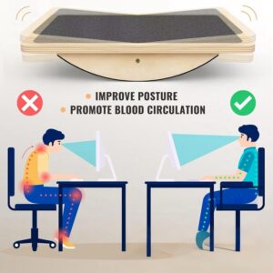 Simple Wooden Yoga Balance Training Board For Home Use