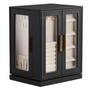 Four Sides With Storage, 5 Drawers That Can Rotate. Black Cabinet Body, Velvet Fabric. Necklace Box.