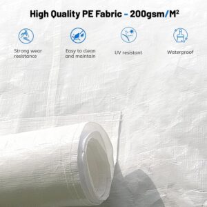 12 X12 Gazebo Cover For Hardtop Gazebos, Outdoor Universal Winter Gazebo Cover With Sidewalls And Mesh Windows, All Season Waterproof Enclosed Gazebo Cover, White