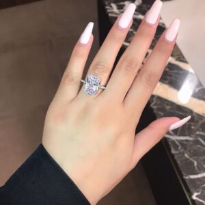 Luxury Princess Cut Diamond Ring For Proposal & Engagement, 18K White Gold Plated