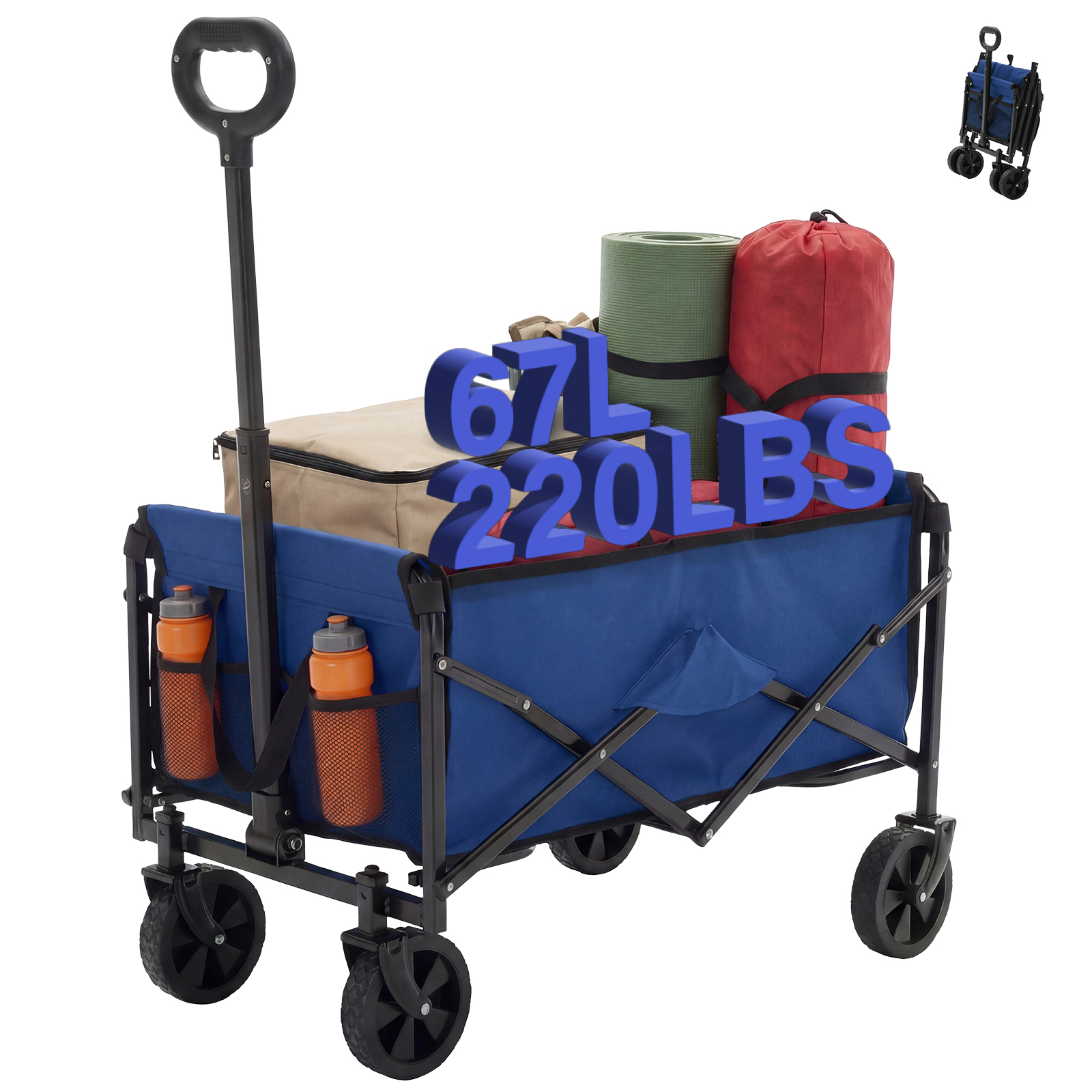 Foldable Trolley, With Wheels, Foldable, Large Capacity, 330 Pounds, Multi-functional Trolley, Heavy-duty Design, With Elastic Handles - Image 11