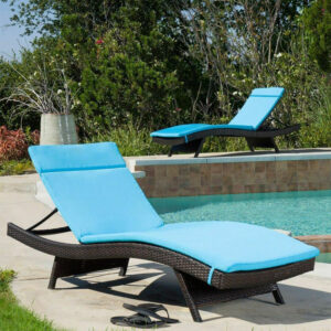 52005.00CUSH- BLU 2PCS SALEM Outdoor Chaise Lounge Cushion Without Chaise Lounge
