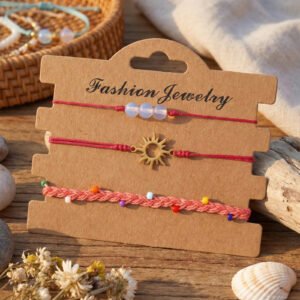 Summer Beach Vacation Style Handmade Waxed Cord Bracelet