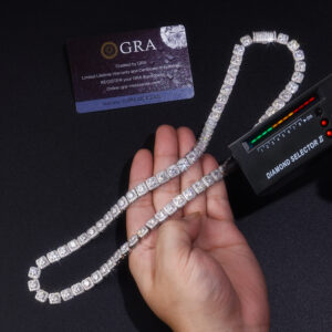 0.5 Carat Silver Necklace Pendant Set With Top Grade Moissanite, Made Of S925 Silver Plated Platinum.