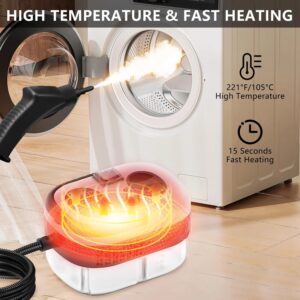 2500W Handheld Steam Cleaner With 12 Attachments, 1.2L Tank For Home, Car, Kitchen, Bathroom & Tile Grout, Gray