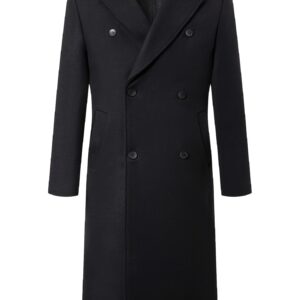 Men's Double-Breasted Slim-Fit Trench Coat