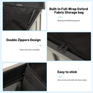 Outdoor Storage Box, 120 Gallon Metal Deck Box Built-in A Oxford Fabric Storage Bag, Lockable & Waterproof Outside Patio Storage Box For Cushions, Pillows, Tools, Pool Floats- Gray