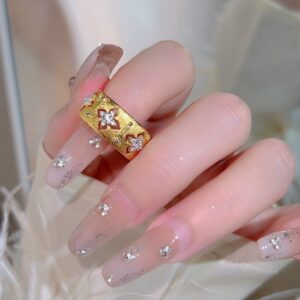 Cold Luxury Colored Gem Zircon Ring, Summer New Adjustable Open Couple Index Rings