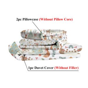 Mini Cats Pattern Duvet Cover Set, Cute Comforter Cover, 1 Quilt Cover 2 Pillowcases