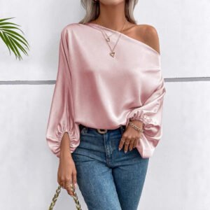 Off-shoulder Satin Blouse For Women