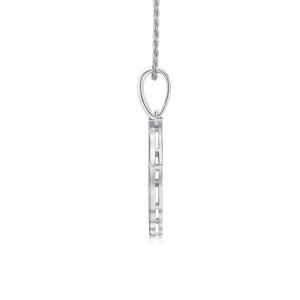 A Luxurious And Fashionable Minimalist Jewelry Pendant Necklace Featuring Top-quality Moissanite, Made Of S925 Silver Electroplated With Platinum.
