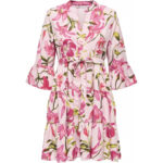 Elegant Relaxed-fit Strap Print Dress