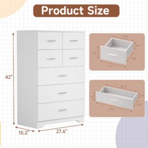 Wooden 7-Drawer Storage Cabinet With Built-In Outlet Durable Organizer For Bedroom, Living Room, And Office