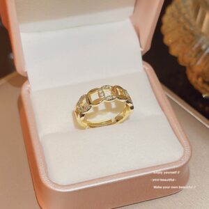 Casual Party Zircon Ring, Niche Trendy Look, Open Adjustable Finger Jewelry