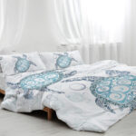 Sea Turtle Bedding Aqua Teal Blue Duvet Cover Sets Beach Turtle Bed Sets For Girls Women Ocean 3 Piece Turtle Themed Comforter Cover With 2 Pillowcases