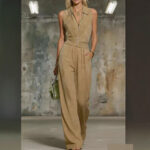 Printed Zip-up Sleeveless Jumpsuit