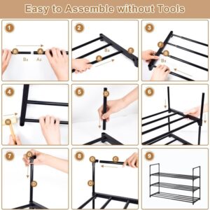 Shoe Rack 3 Tier Extendable Storage Organiser Room Hallway Tidy Space Saver UK