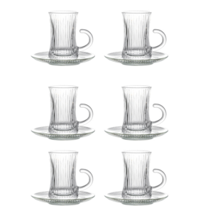 Set Of 6 Heat Resistant Handled Black Green Tea And Coffee With Saucers Set UK