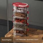 Octagonal Grid Multi-layer Sealed Spice Storage Box