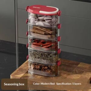 Octagonal Grid Multi-layer Sealed Spice Storage Box