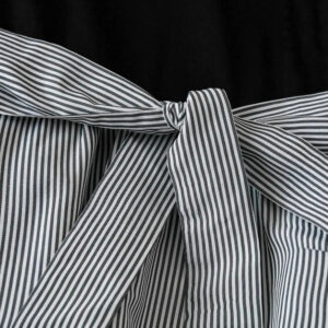 V-neck High-waisted Black-and-white Patchwork Dress
