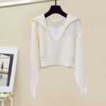 Little Ladys Sweater Set Paired With Wide-leg Pants