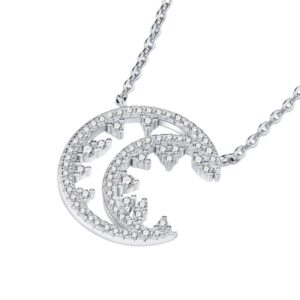 A Luxurious And Fashionable Minimalist Jewelry Pendant Necklace Set With Top-quality Moissanite, Made Of S925 Silver Electroplated With Platinum.