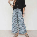 Fashionable Camouflage-Print Casual High-Waist Trousers