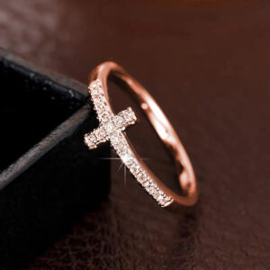 Copper-gold-plated Fashion Ring With Zircon Inlays