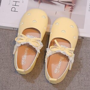Korean-style Lace Bow Princess Shoes For Girls, Soft Sole Versatile Baby Girl Flats