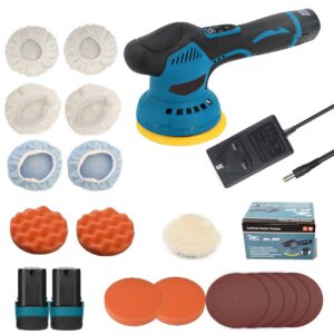 Cordless Car Polisher Buffer Sander Machine Polishing Pads Kit 2x Batteries
